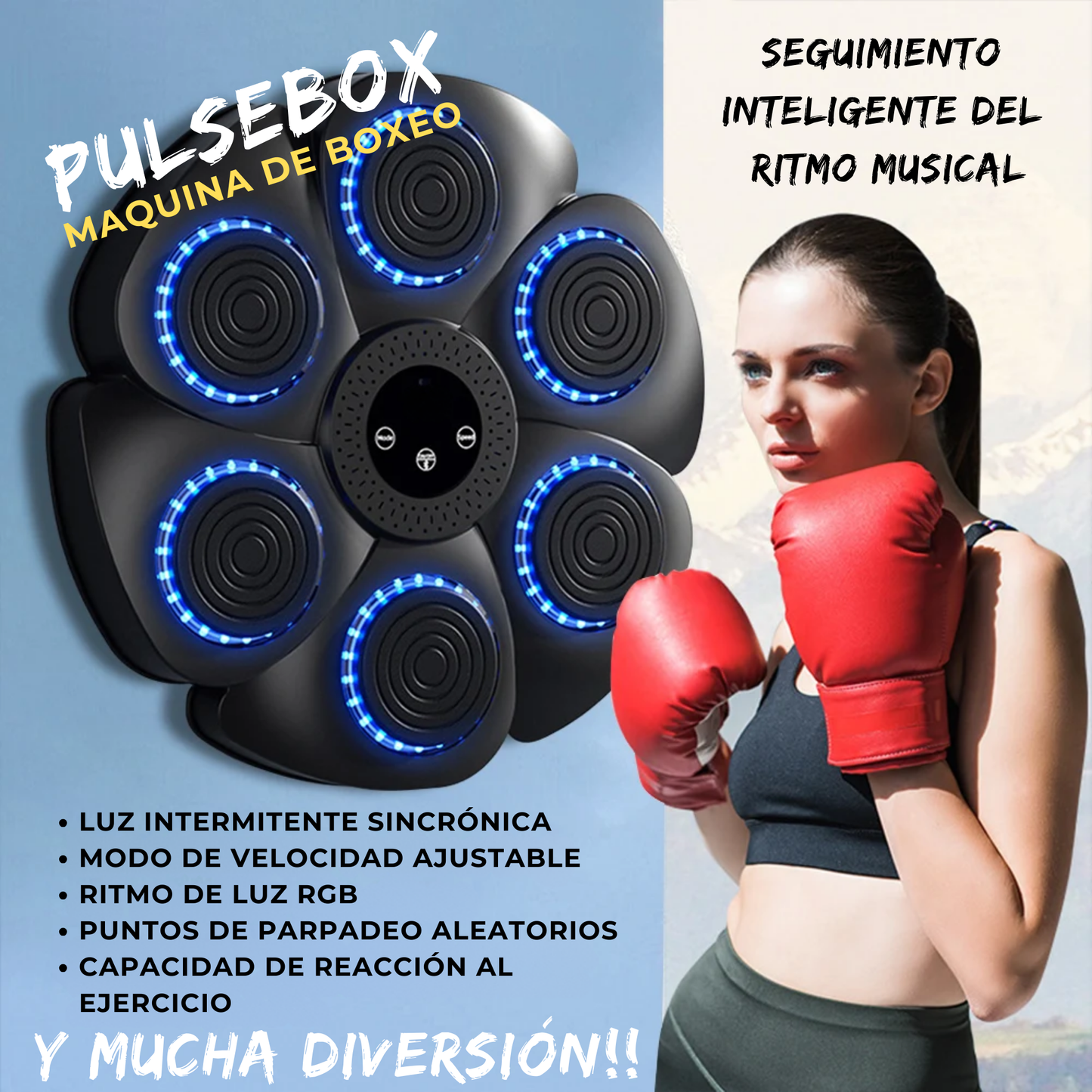 PulseBox - Maquina de Boxeo con Musica bluetooth