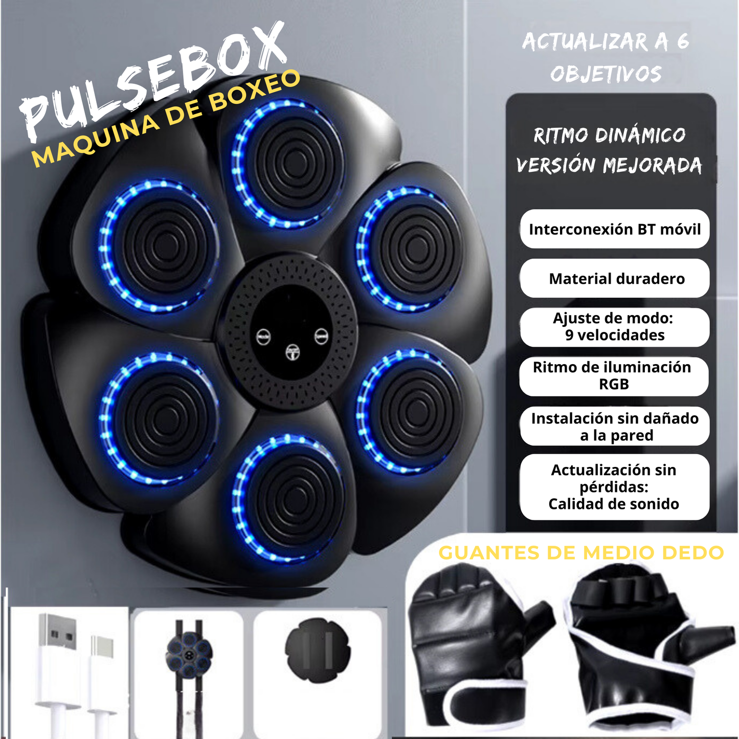 PulseBox - Maquina de Boxeo con Musica bluetooth