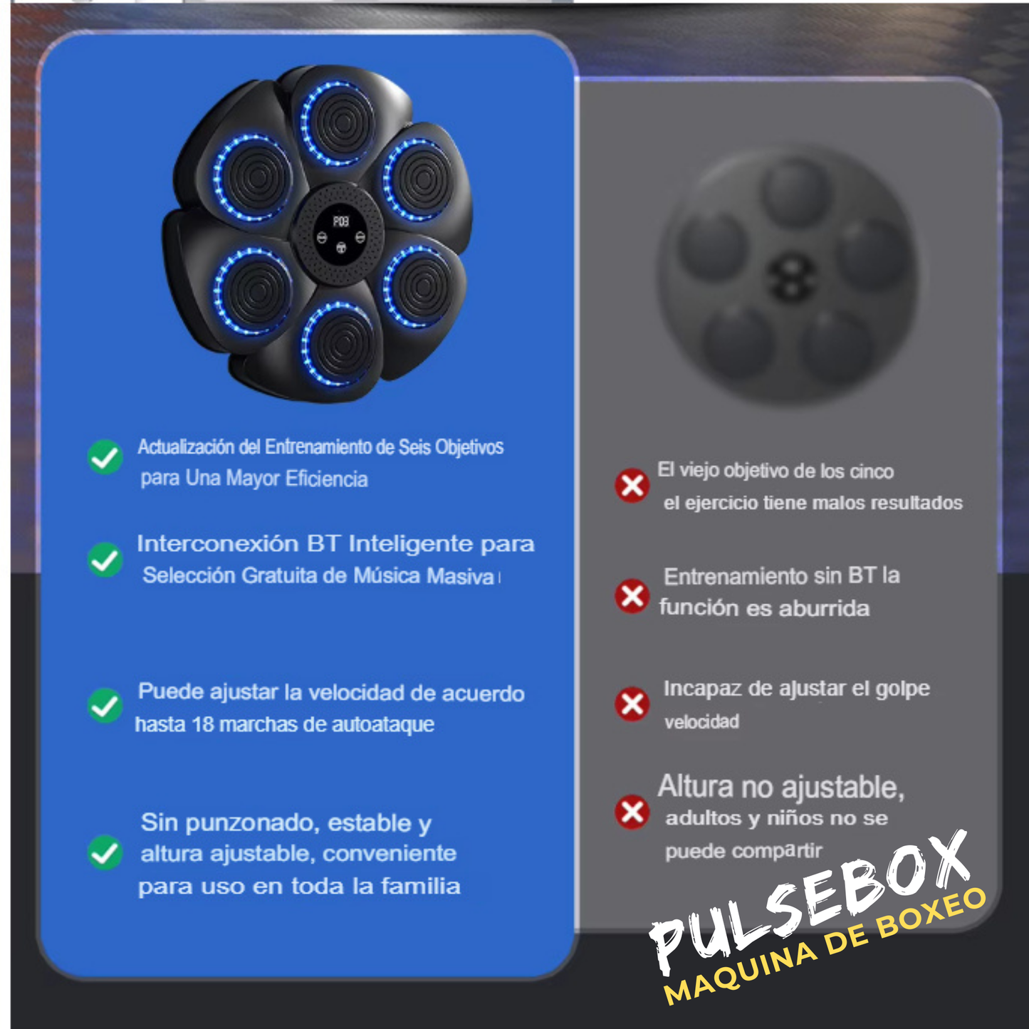 PulseBox - Maquina de Boxeo con Musica bluetooth