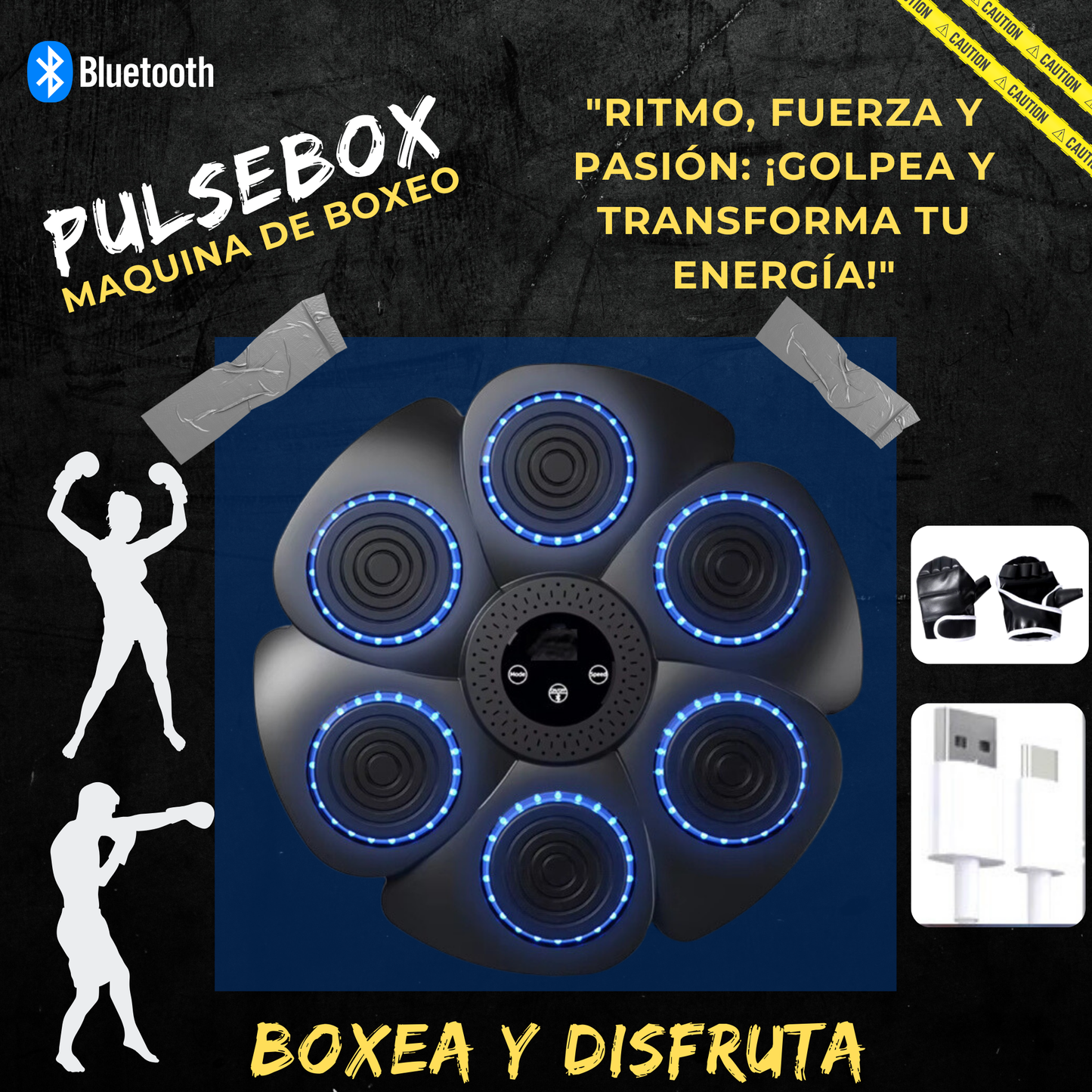 PulseBox - Maquina de Boxeo con Musica bluetooth